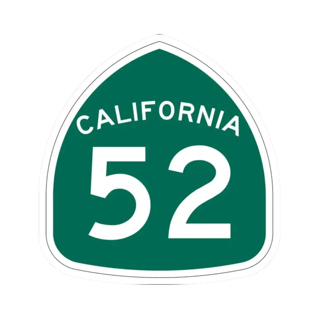California 52 (California) (Road Sign) STICKER Vinyl Kiss-Cut Decal 2 Inch White - The Sticker Space