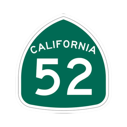 California 52 (California) (Road Sign) STICKER Vinyl Kiss-Cut Decal 2 Inch White - The Sticker Space