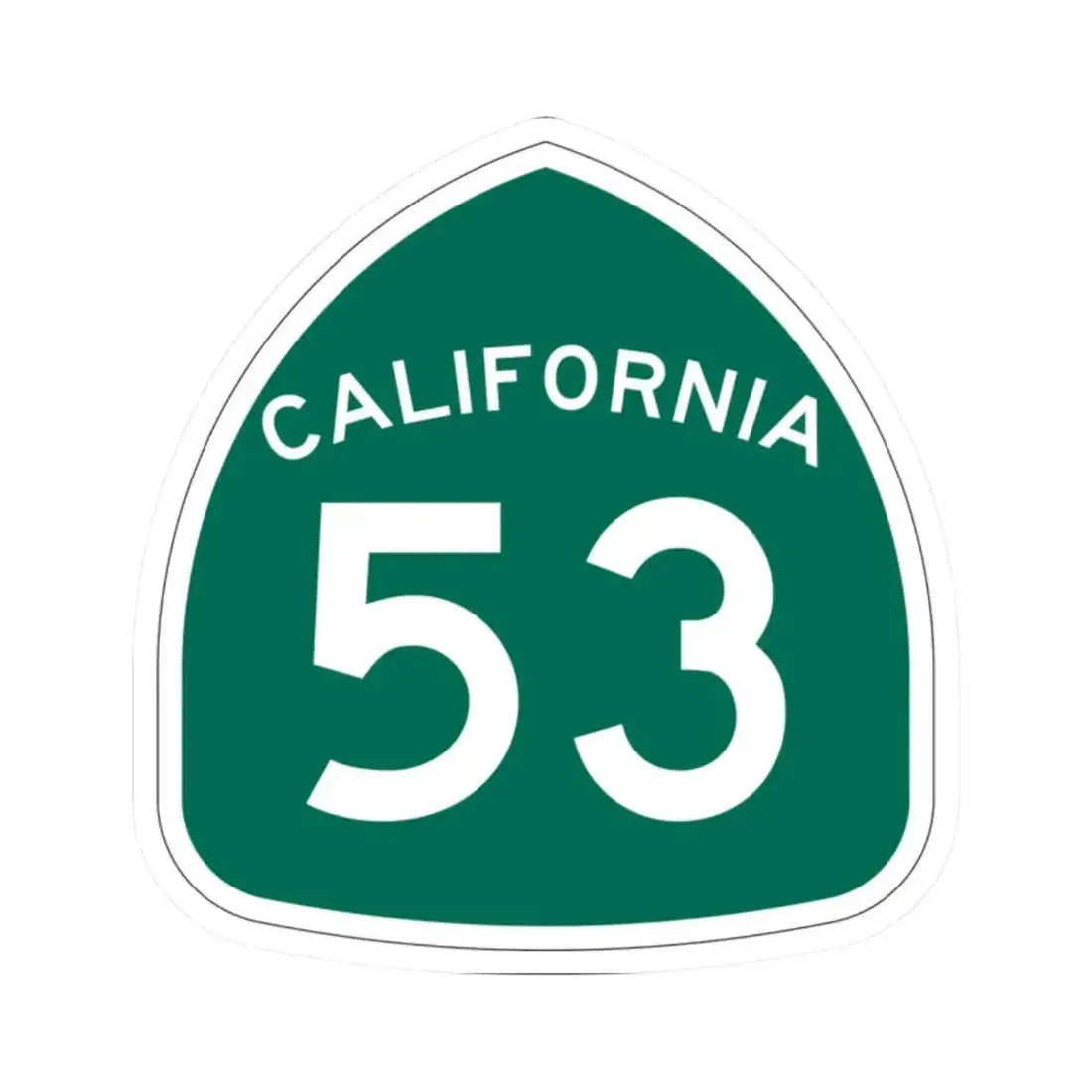 California 53 (California) (Road Sign) STICKER Vinyl Kiss-Cut Decal 2 Inch White - The Sticker Space