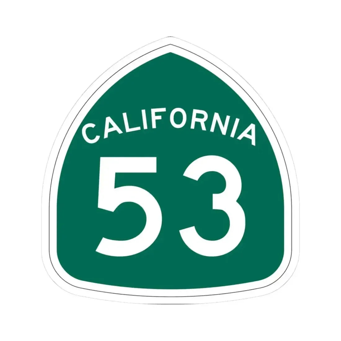 California 53 (California) (Road Sign) STICKER Vinyl Kiss-Cut Decal 3 Inch White - The Sticker Space