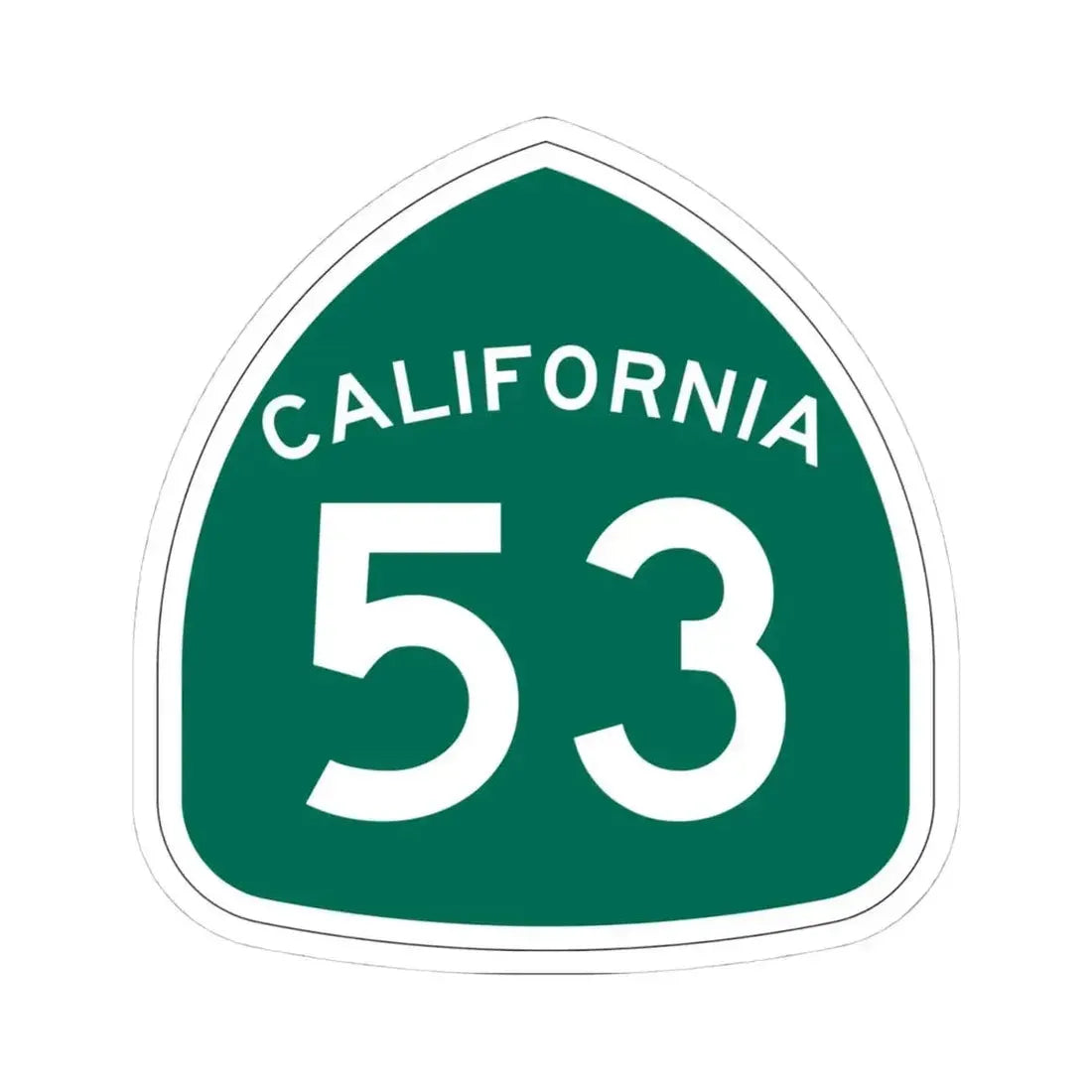 California 53 (California) (Road Sign) STICKER Vinyl Kiss-Cut Decal 4 Inch White - The Sticker Space