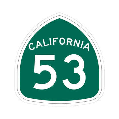 California 53 (California) (Road Sign) STICKER Vinyl Kiss-Cut Decal 4 Inch White - The Sticker Space