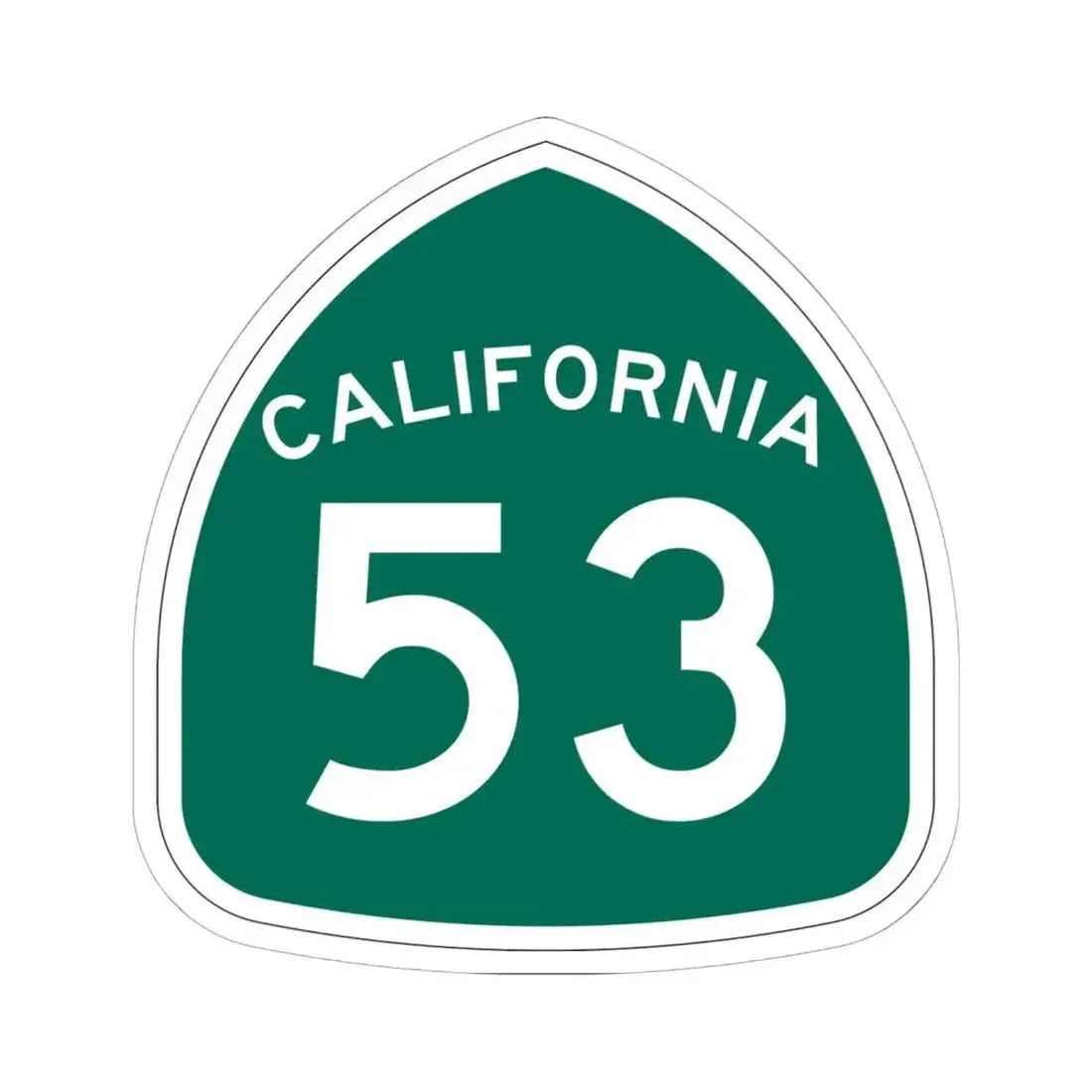 California 53 (California) (Road Sign) STICKER Vinyl Kiss-Cut Decal 6 Inch White - The Sticker Space