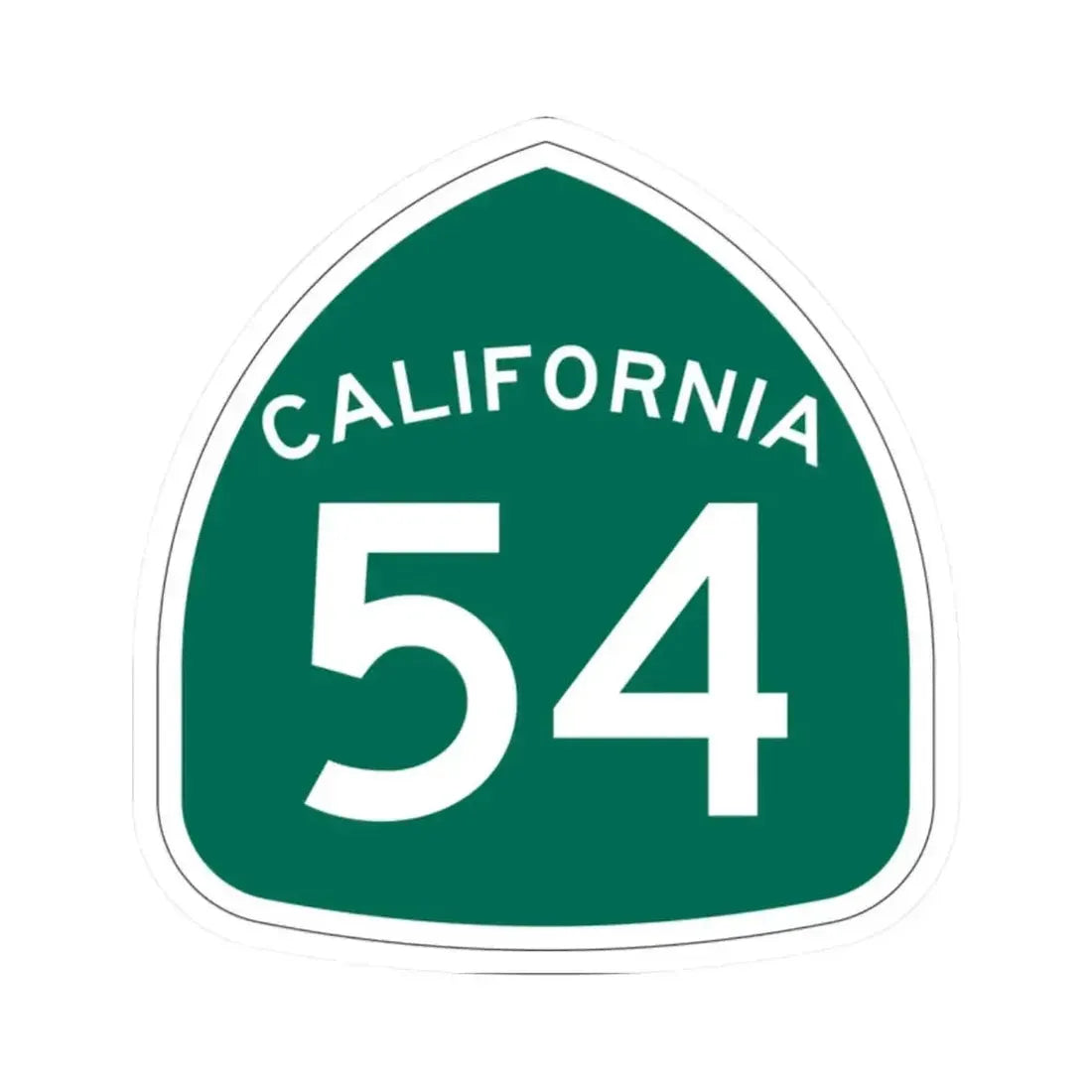 California 54 (California) (Road Sign) STICKER Vinyl Kiss-Cut Decal 2 Inch White - The Sticker Space