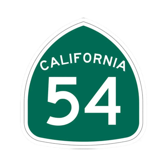 California 54 (California) (Road Sign) STICKER Vinyl Kiss-Cut Decal 2 Inch White - The Sticker Space