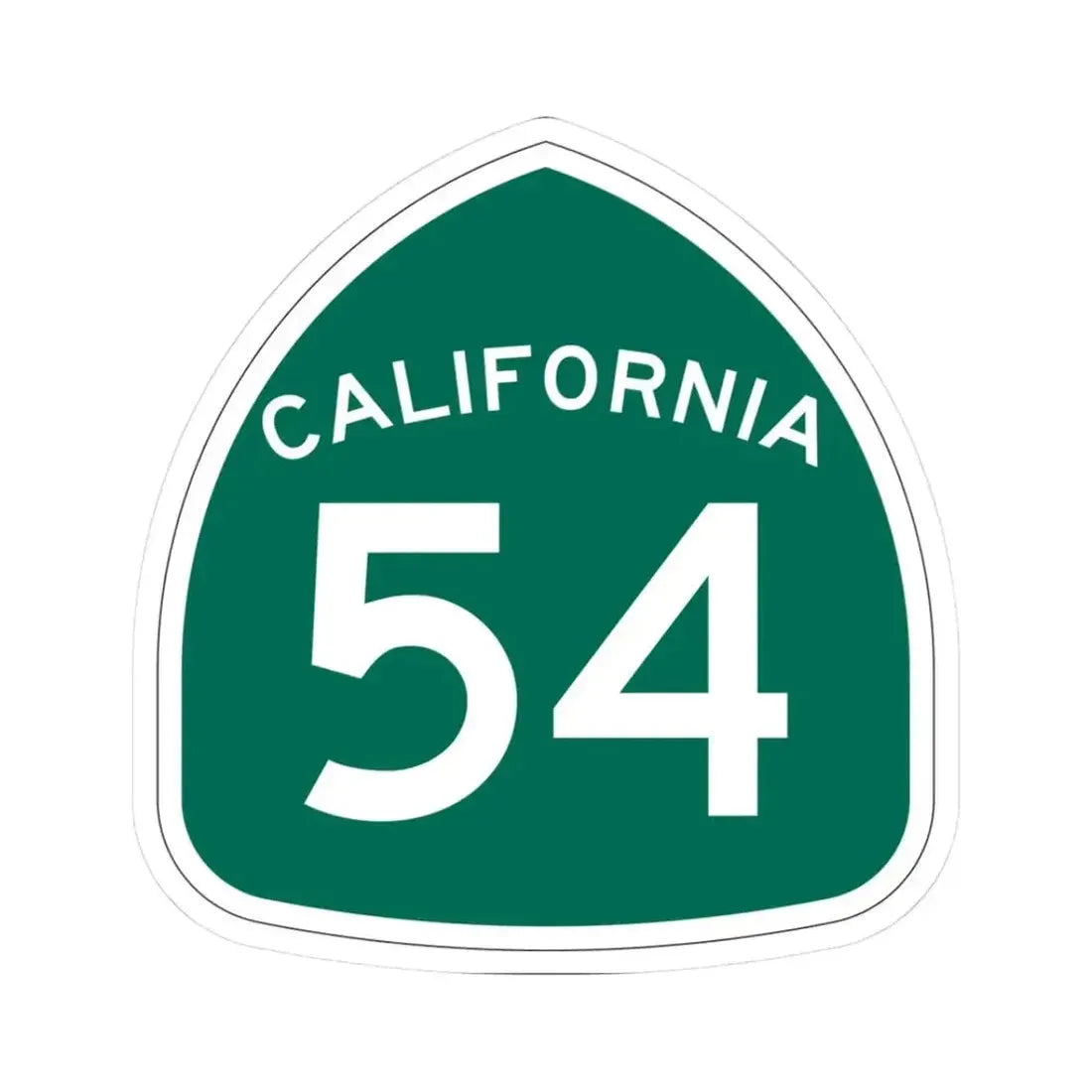 California 54 (California) (Road Sign) STICKER Vinyl Kiss-Cut Decal 3 Inch White - The Sticker Space