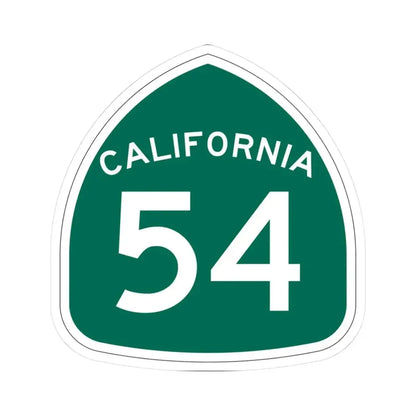 California 54 (California) (Road Sign) STICKER Vinyl Kiss-Cut Decal 3 Inch White - The Sticker Space