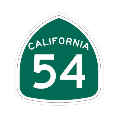 California 54 (California) (Road Sign) STICKER Vinyl Kiss-Cut Decal 4 Inch White - The Sticker Space