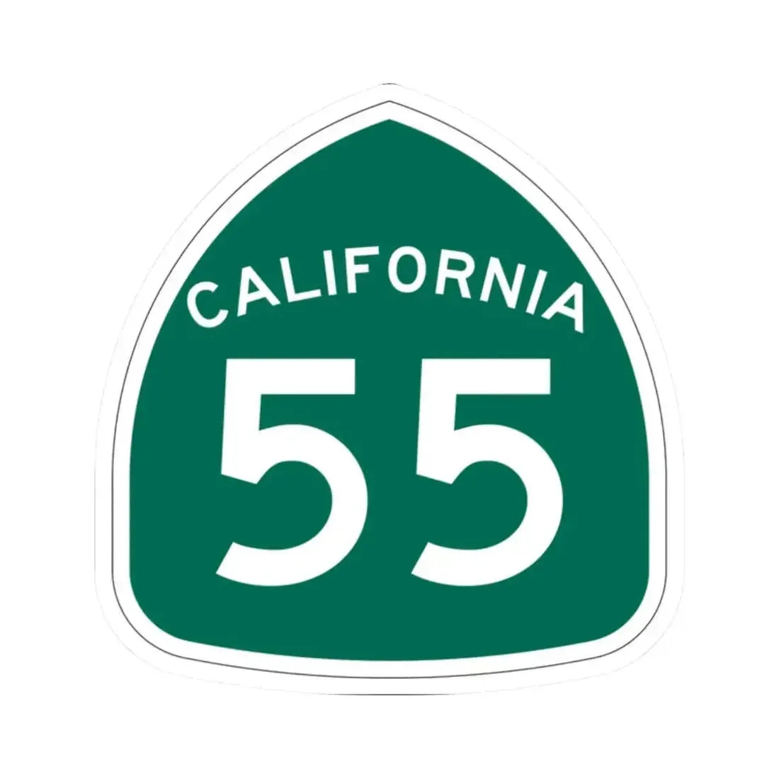 California 55 (California) (Road Sign) STICKER Vinyl Kiss-Cut Decal 2 Inch White - The Sticker Space