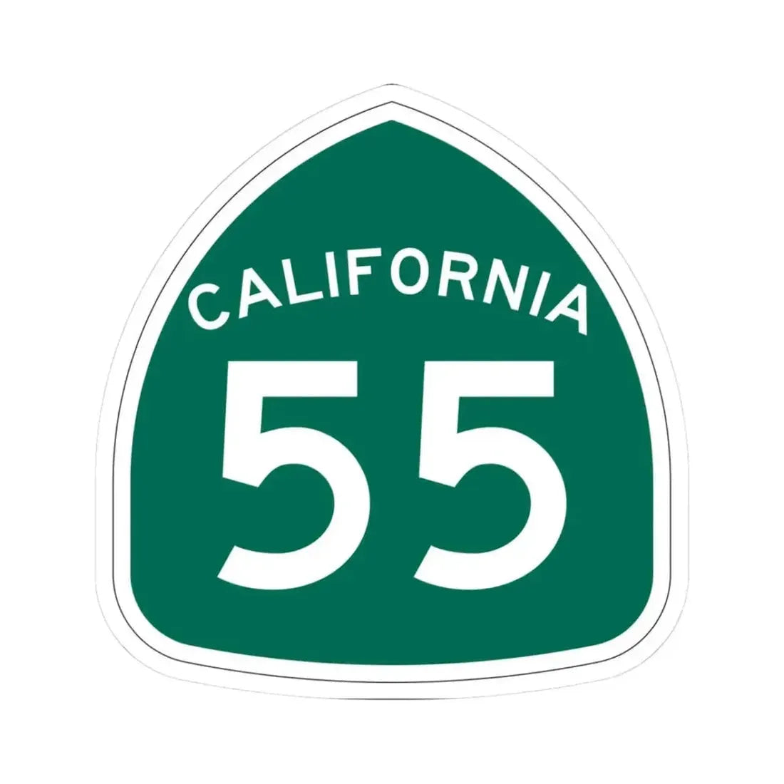 California 55 (California) (Road Sign) STICKER Vinyl Kiss-Cut Decal 3 Inch White - The Sticker Space