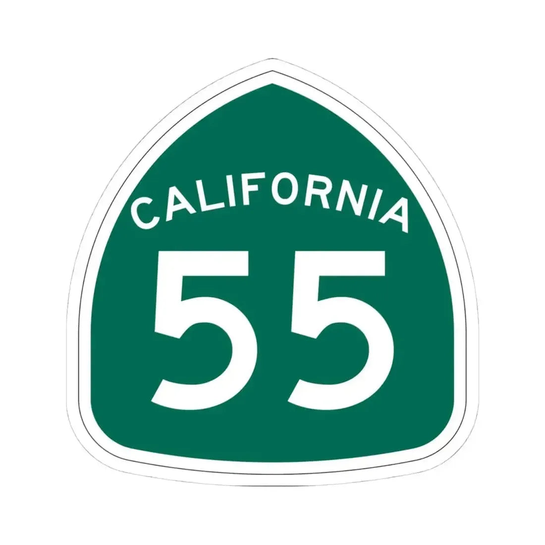 California 55 (California) (Road Sign) STICKER Vinyl Kiss-Cut Decal 4 Inch White - The Sticker Space