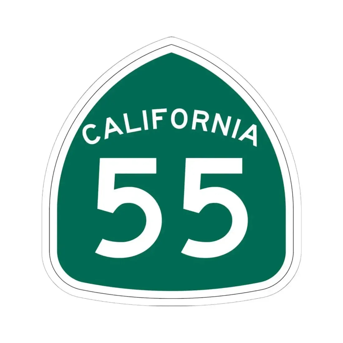 California 55 (California) (Road Sign) STICKER Vinyl Kiss-Cut Decal 6 Inch White - The Sticker Space