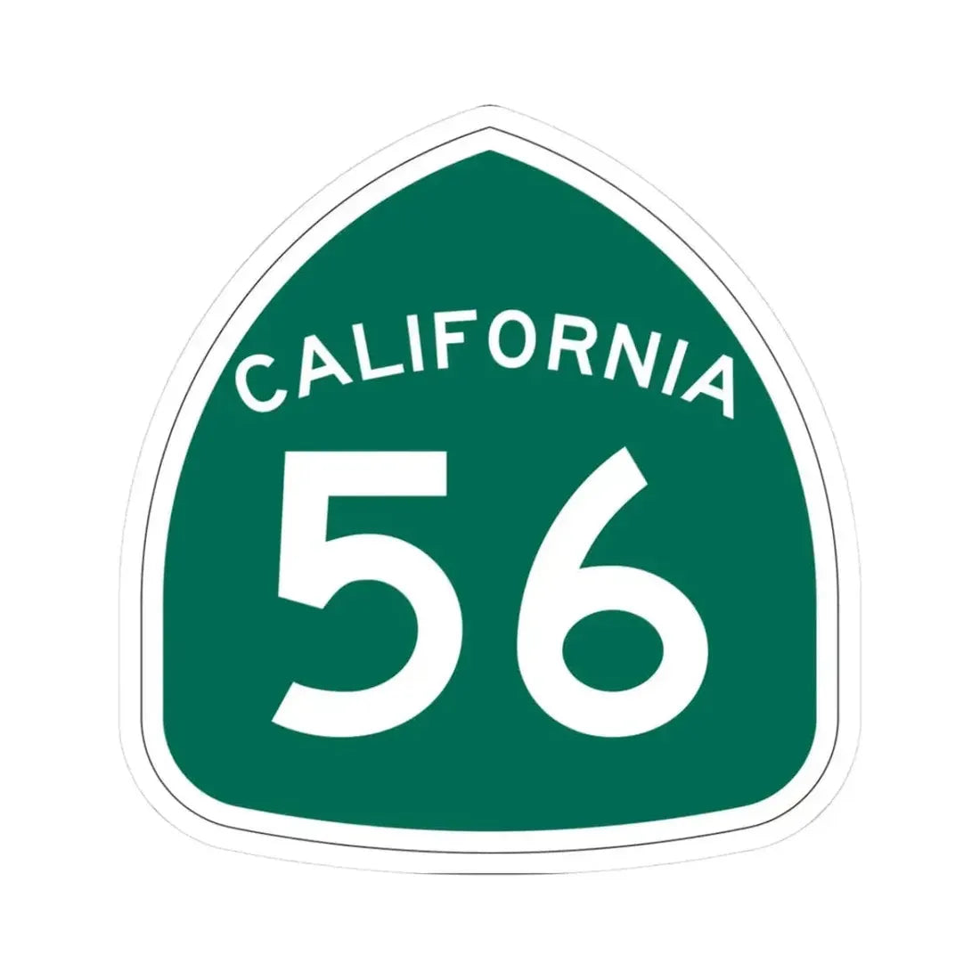 California 56 (California) (Road Sign) STICKER Vinyl Kiss-Cut Decal 3 Inch White - The Sticker Space