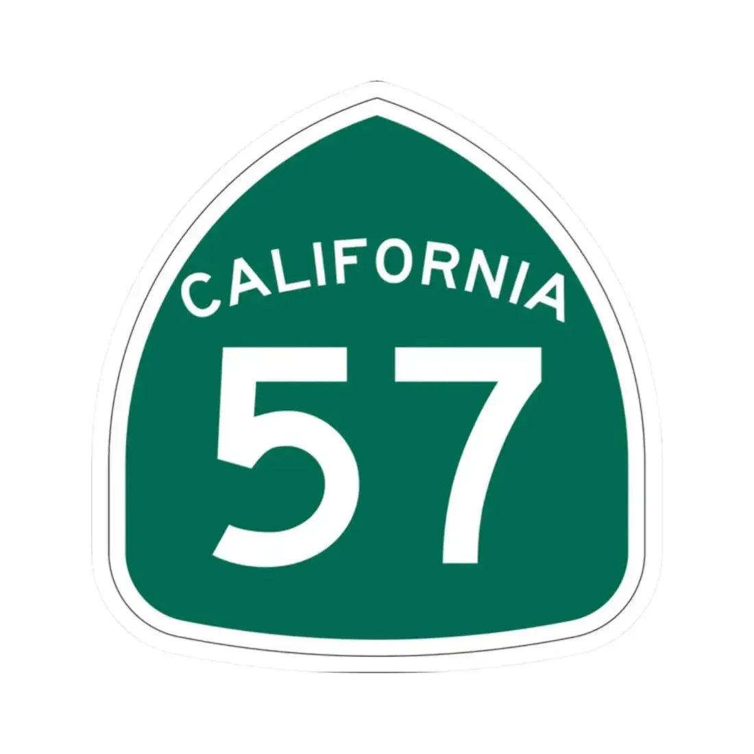 California 57 (California) (Road Sign) STICKER Vinyl Kiss-Cut Decal 2 Inch White - The Sticker Space