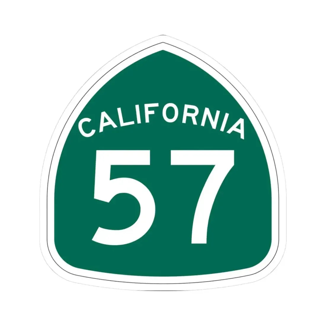 California 57 (California) (Road Sign) STICKER Vinyl Kiss-Cut Decal 3 Inch White - The Sticker Space