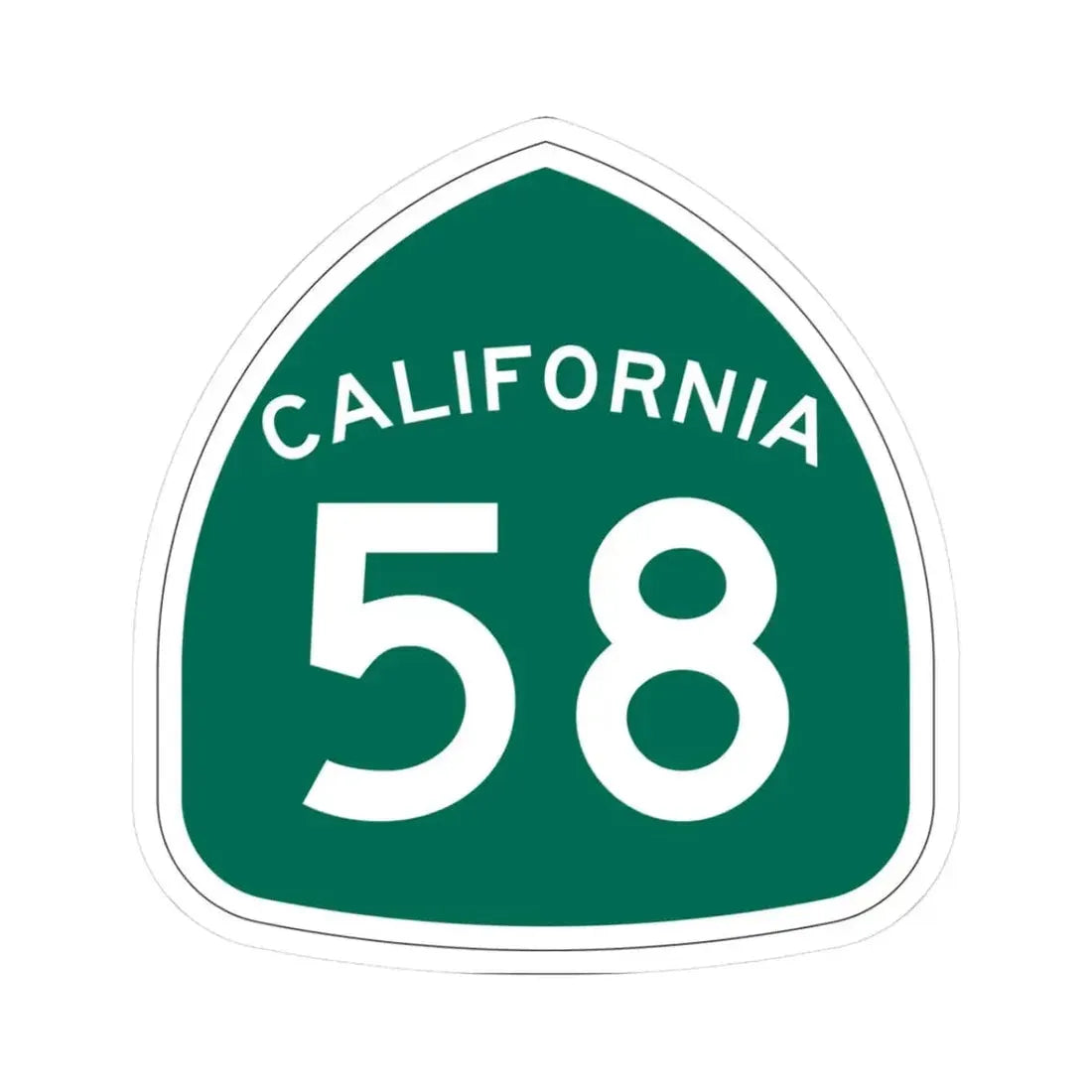 California 58 (California) (Road Sign) STICKER Vinyl Kiss-Cut Decal 3 Inch White - The Sticker Space