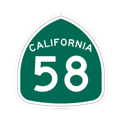 California 58 (California) (Road Sign) STICKER Vinyl Kiss-Cut Decal 3 Inch White - The Sticker Space