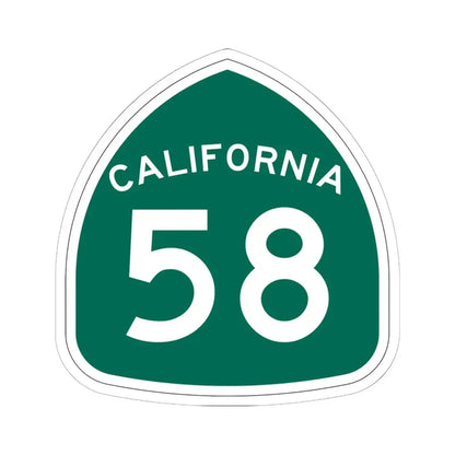 California 58 (California) (Road Sign) STICKER Vinyl Kiss-Cut Decal 6 Inch White - The Sticker Space