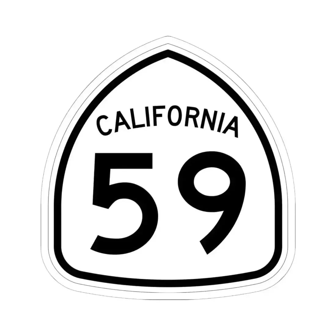California 59 1957 (California) (Road Sign) STICKER Vinyl Kiss-Cut Decal 6 Inch White - The Sticker Space