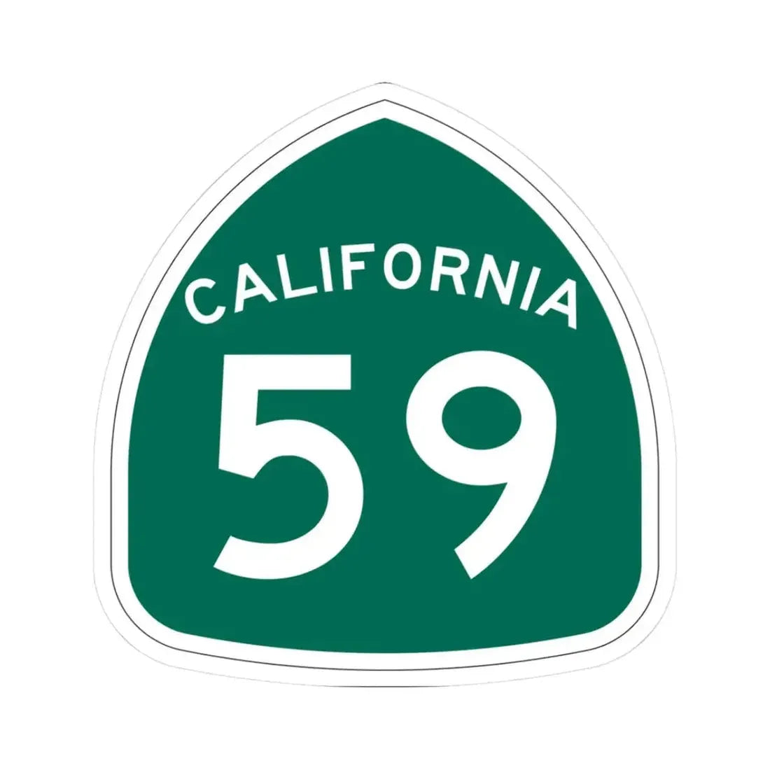 California 59 (California) (Road Sign) STICKER Vinyl Kiss-Cut Decal 3 Inch White - The Sticker Space