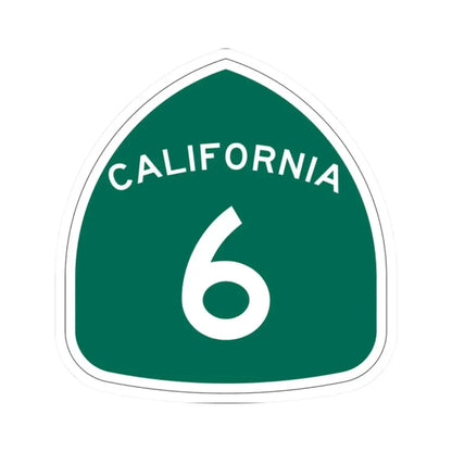California 6 (California) (Road Sign) STICKER Vinyl Kiss-Cut Decal 2 Inch White - The Sticker Space