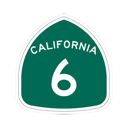 California 6 (California) (Road Sign) STICKER Vinyl Kiss-Cut Decal 3 Inch White - The Sticker Space