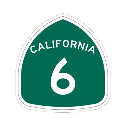 California 6 (California) (Road Sign) STICKER Vinyl Kiss-Cut Decal 6 Inch White - The Sticker Space