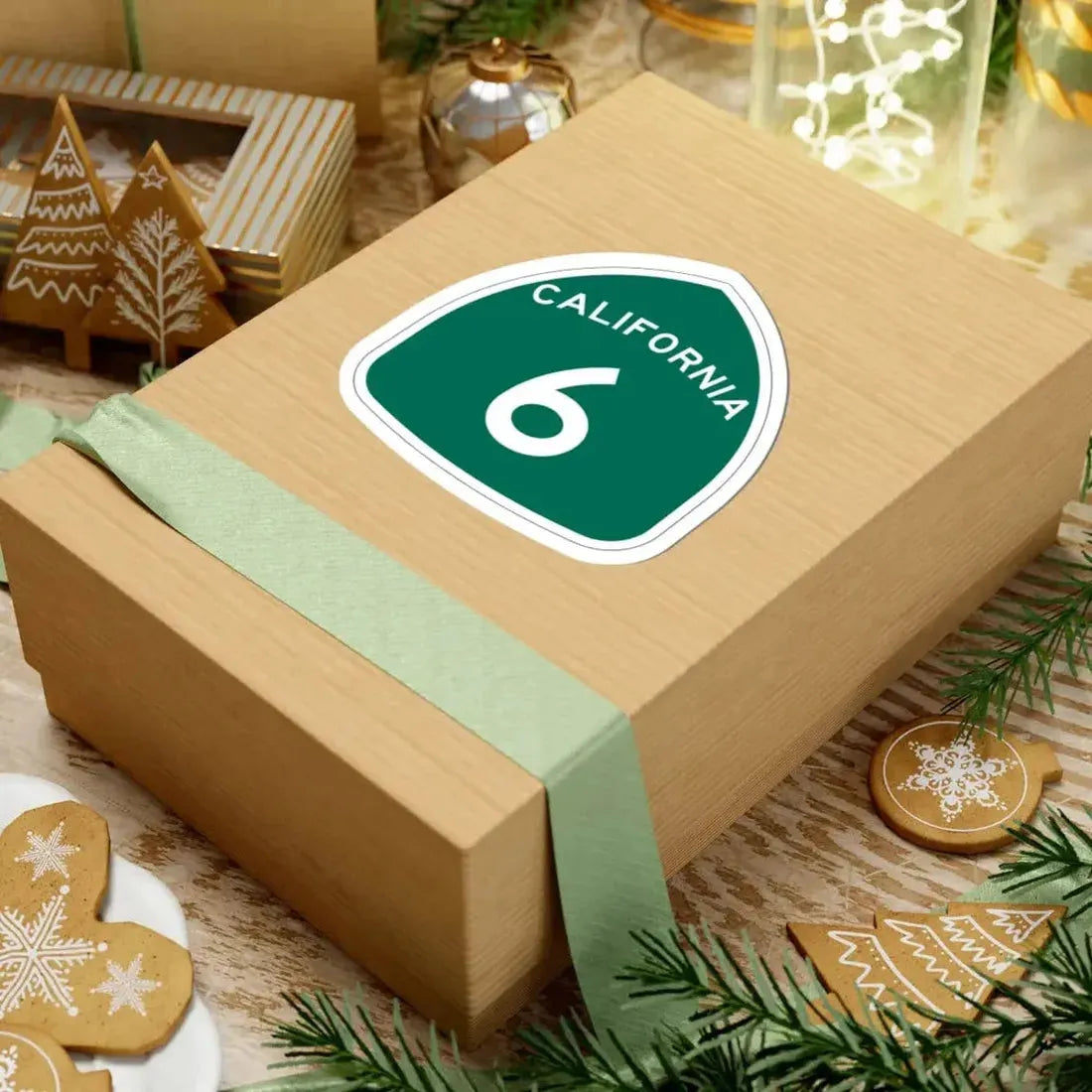 California 6 (California) (Road Sign) STICKER Vinyl Kiss-Cut Decal - The Sticker Space