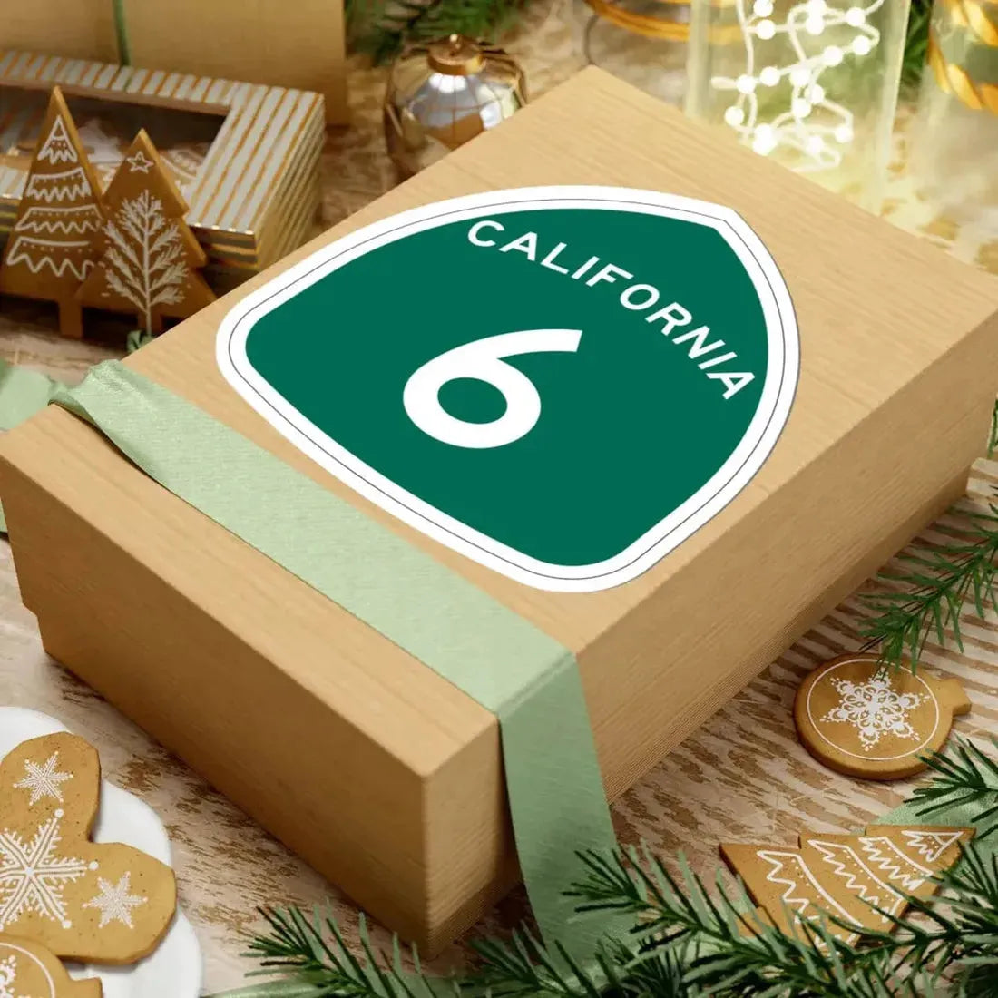 California 6 (California) (Road Sign) STICKER Vinyl Kiss-Cut Decal - The Sticker Space