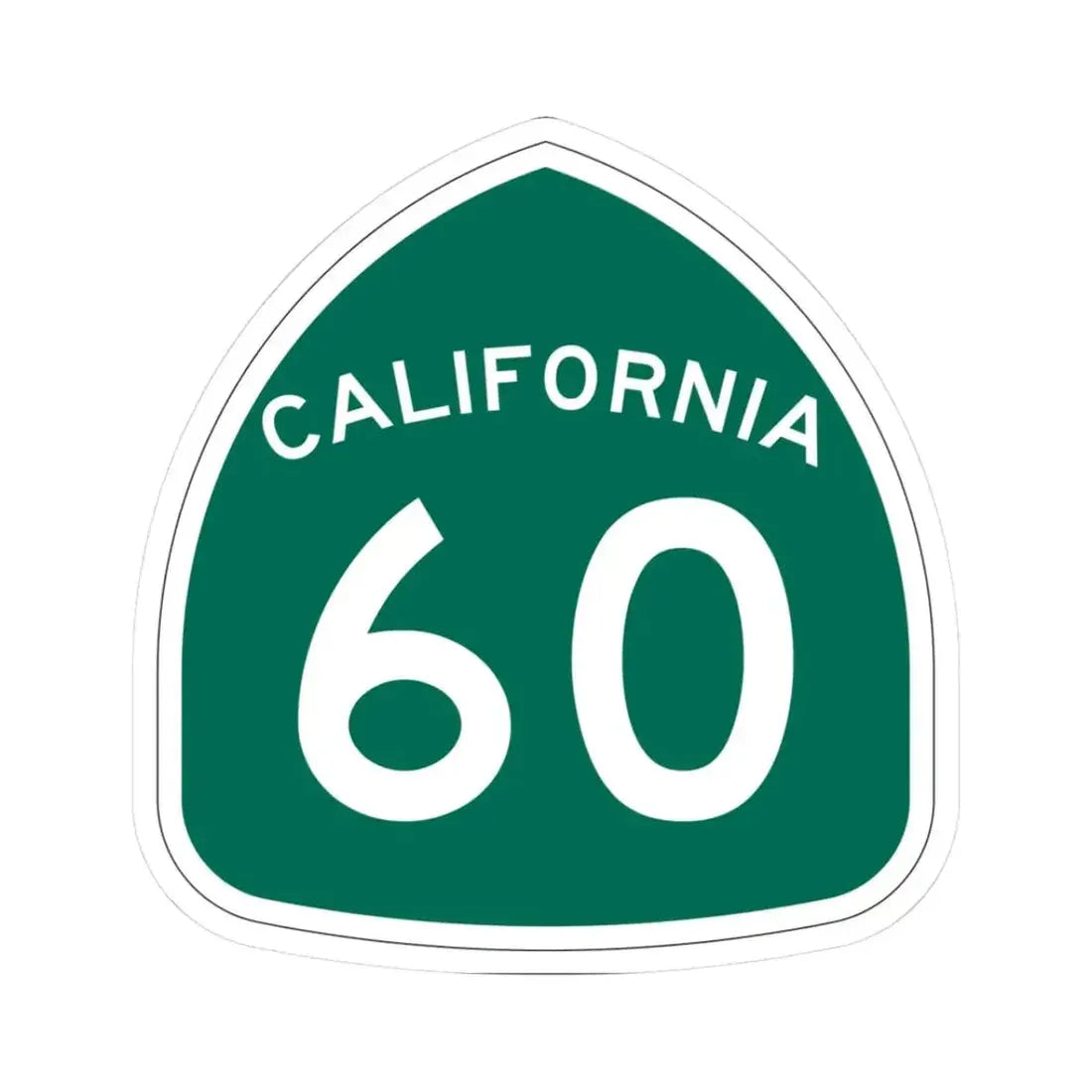California 60 (California) (Road Sign) STICKER Vinyl Kiss-Cut Decal 3 Inch White - The Sticker Space