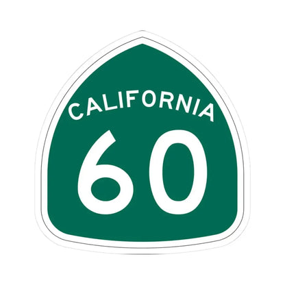 California 60 (California) (Road Sign) STICKER Vinyl Kiss-Cut Decal 3 Inch White - The Sticker Space