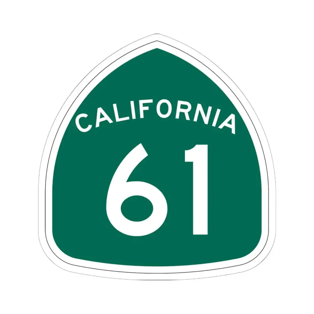 California 61 (California) (Road Sign) STICKER Vinyl Kiss-Cut Decal 6 Inch White - The Sticker Space
