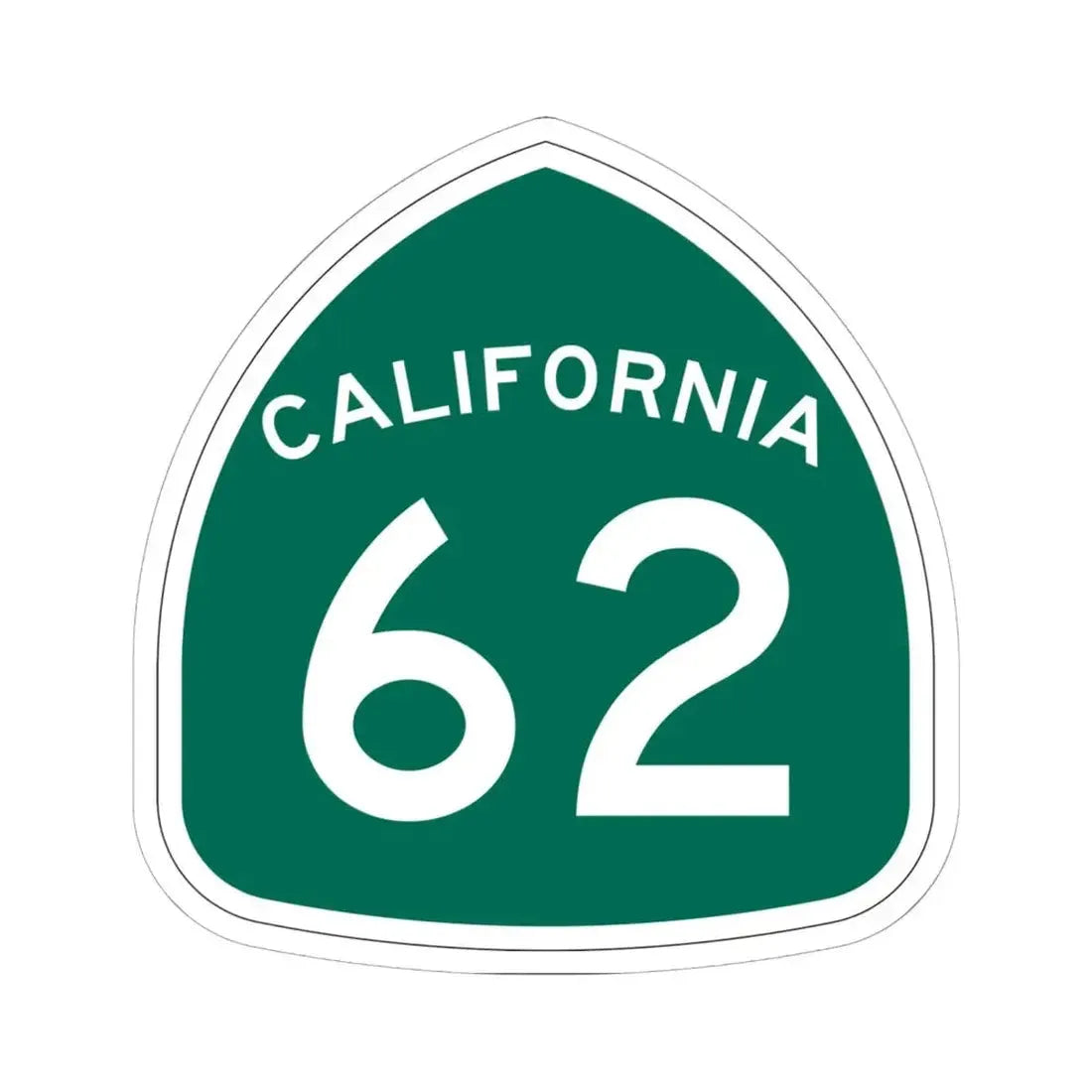 California 62 (California) (Road Sign) STICKER Vinyl Kiss-Cut Decal 6 Inch White - The Sticker Space