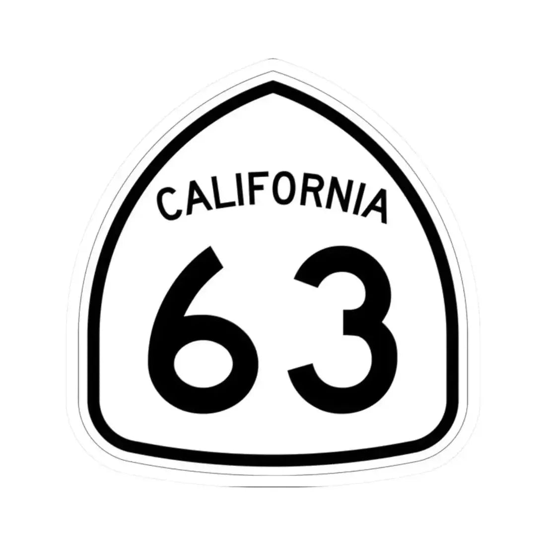 California 63 1957 (California) (Road Sign) STICKER Vinyl Kiss-Cut Decal 2 Inch White - The Sticker Space