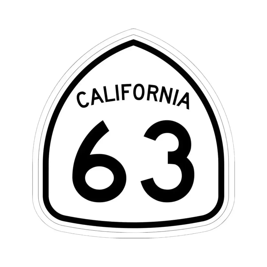 California 63 1957 (California) (Road Sign) STICKER Vinyl Kiss-Cut Decal 6 Inch White - The Sticker Space