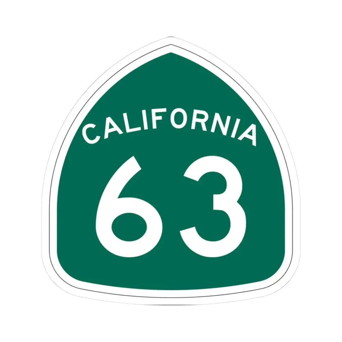 California 63 (California) (Road Sign) STICKER Vinyl Kiss-Cut Decal 3 Inch White - The Sticker Space