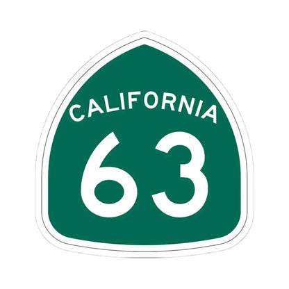 California 63 (California) (Road Sign) STICKER Vinyl Kiss-Cut Decal 4 Inch White - The Sticker Space