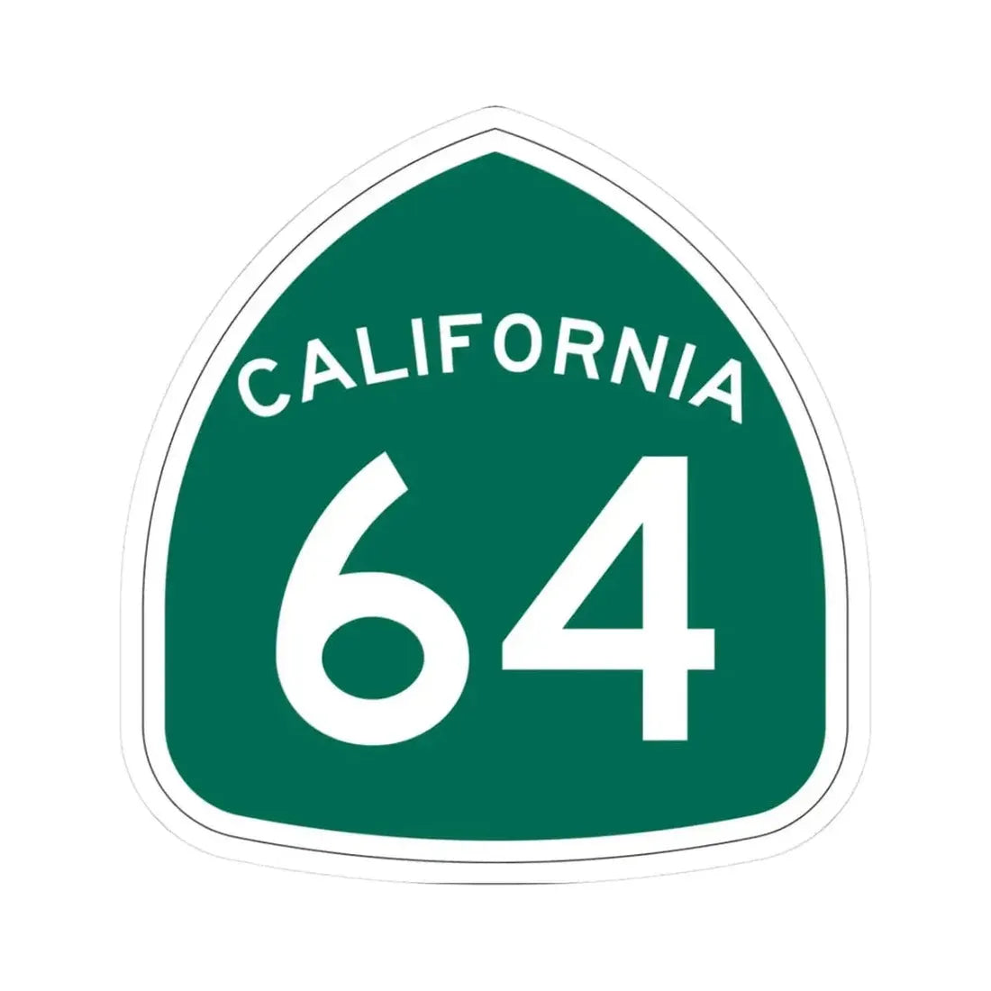 California 64 (California) (Road Sign) STICKER Vinyl Kiss-Cut Decal 3 Inch White - The Sticker Space