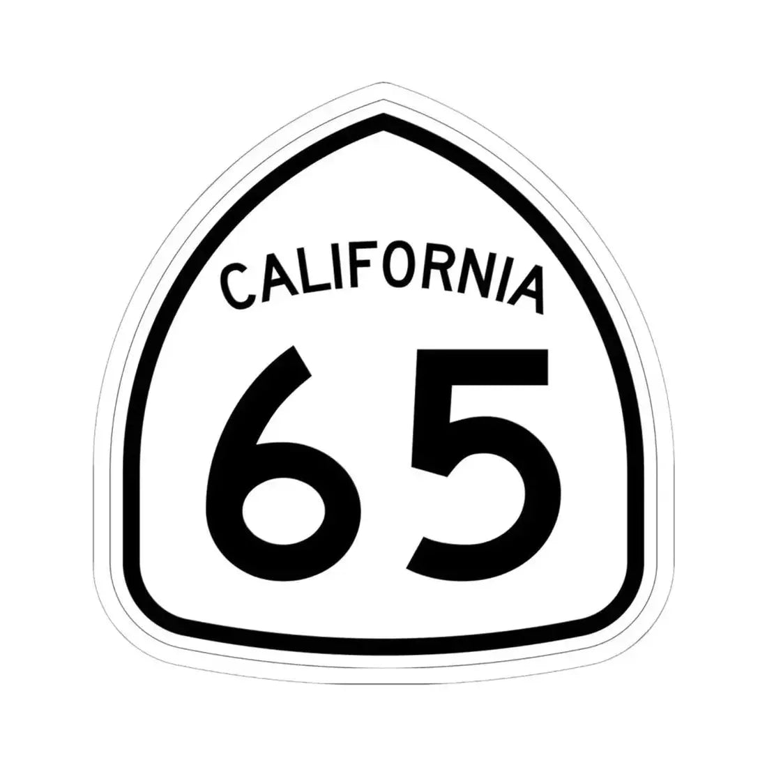 California 65 1957 (California) (Road Sign) STICKER Vinyl Kiss-Cut Decal 6 Inch White - The Sticker Space