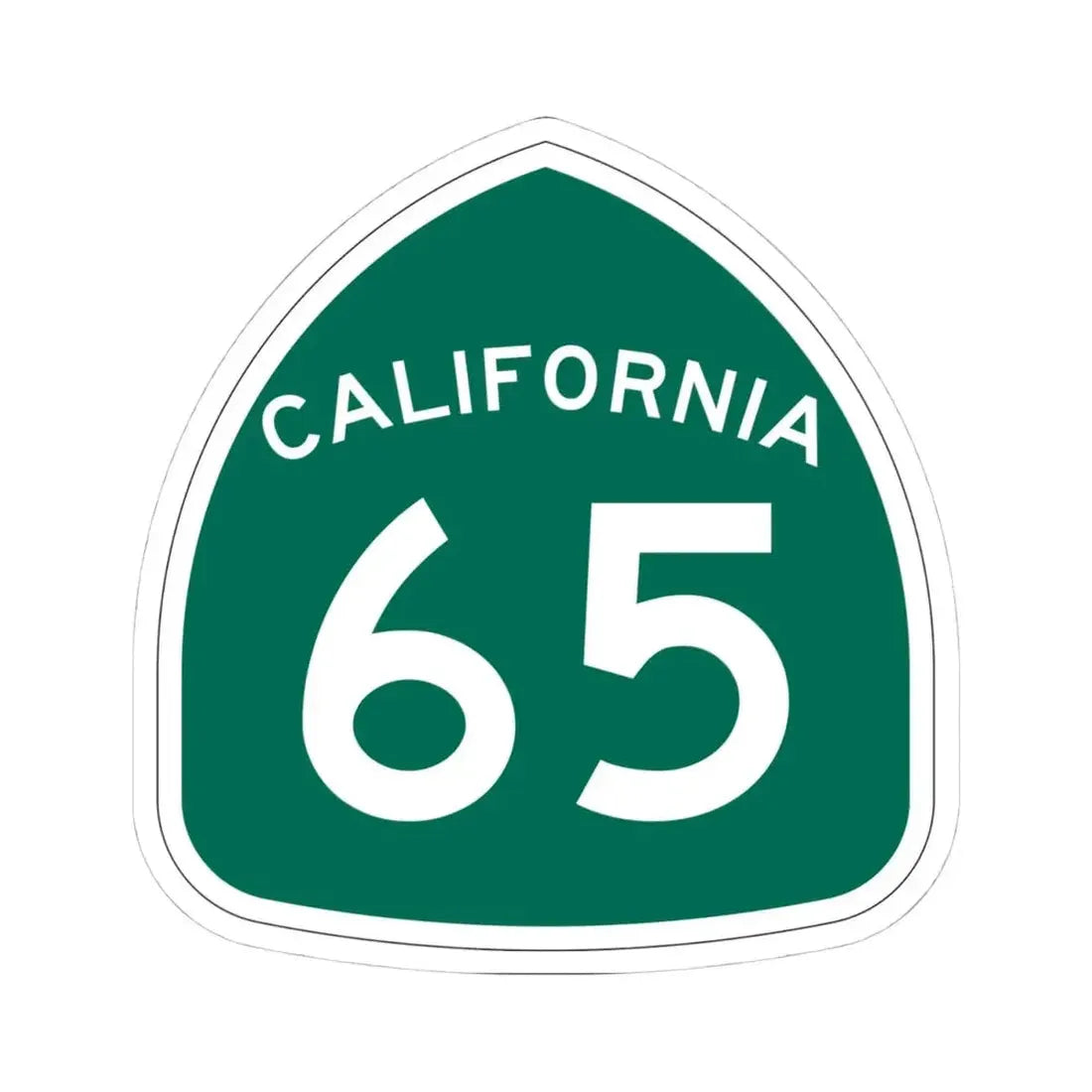 California 65 (California) (Road Sign) STICKER Vinyl Kiss-Cut Decal 4 Inch White - The Sticker Space
