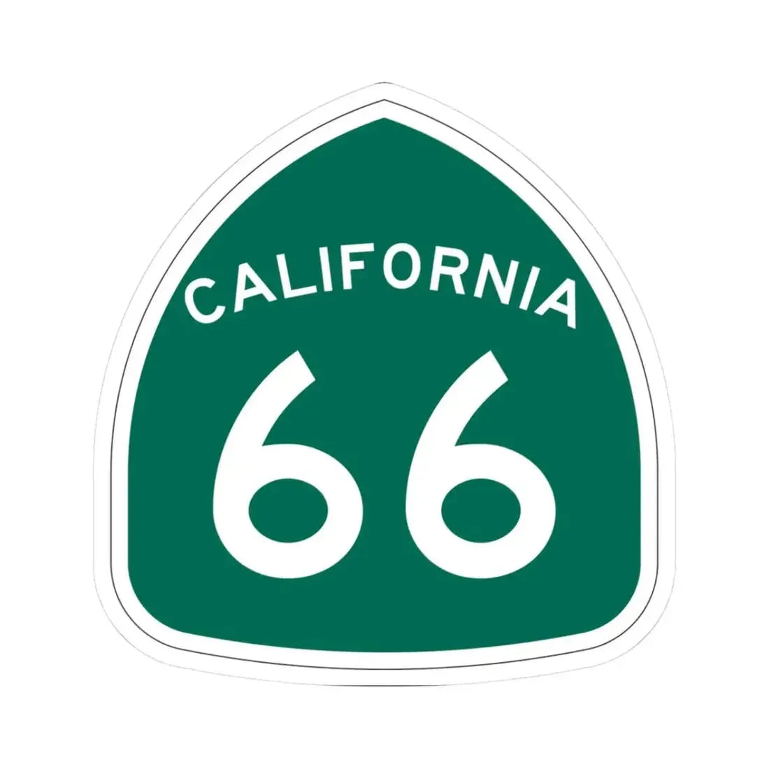 California 66 (California) (Road Sign) STICKER Vinyl Kiss-Cut Decal 3 Inch White - The Sticker Space