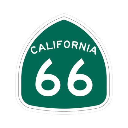 California 66 (California) (Road Sign) STICKER Vinyl Kiss-Cut Decal 3 Inch White - The Sticker Space