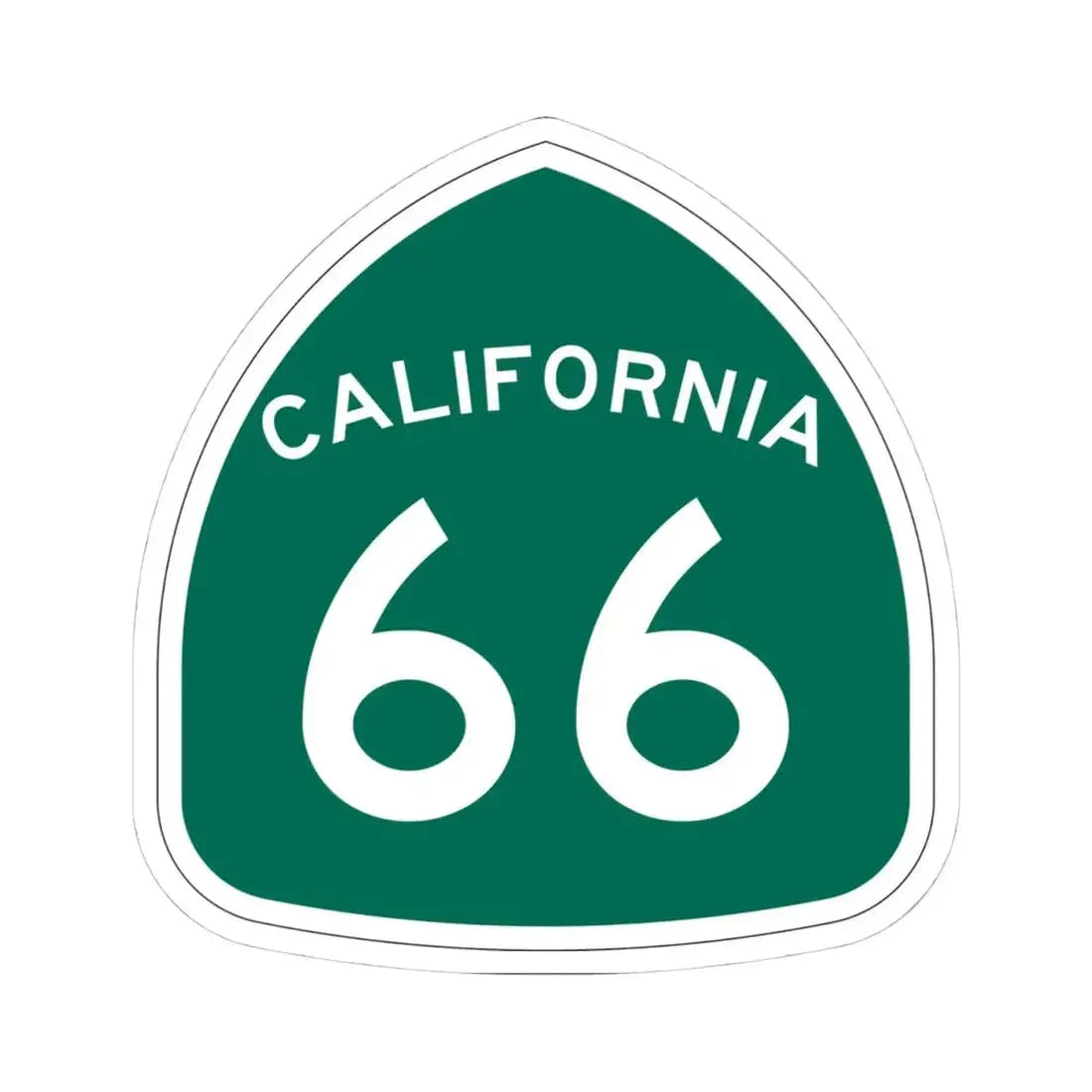 California 66 (California) (Road Sign) STICKER Vinyl Kiss-Cut Decal 4 Inch White - The Sticker Space