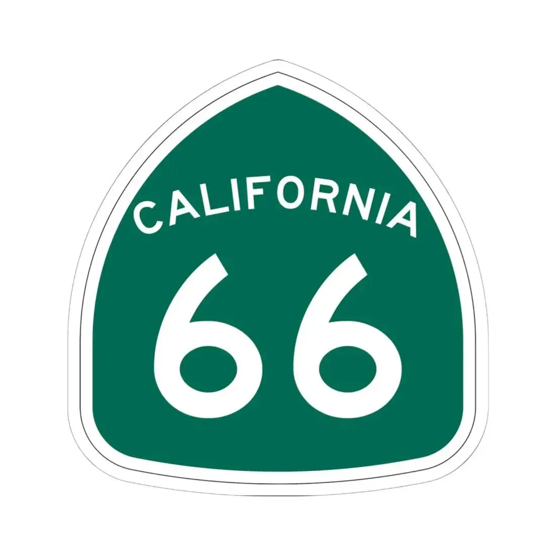 California 66 (California) (Road Sign) STICKER Vinyl Kiss-Cut Decal 6 Inch White - The Sticker Space