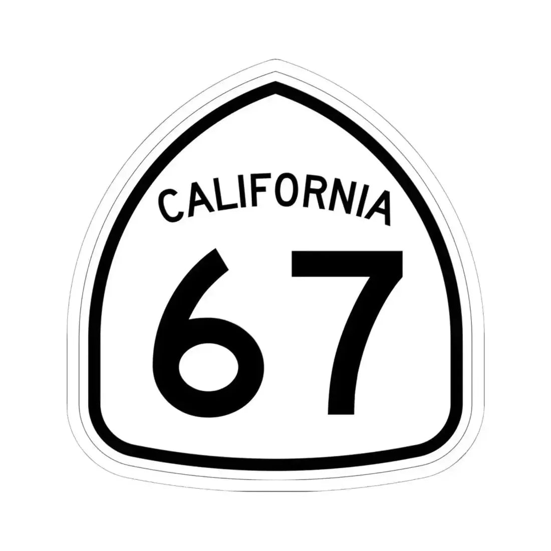 California 67 1957 (California) (Road Sign) STICKER Vinyl Kiss-Cut Decal 6 Inch White - The Sticker Space