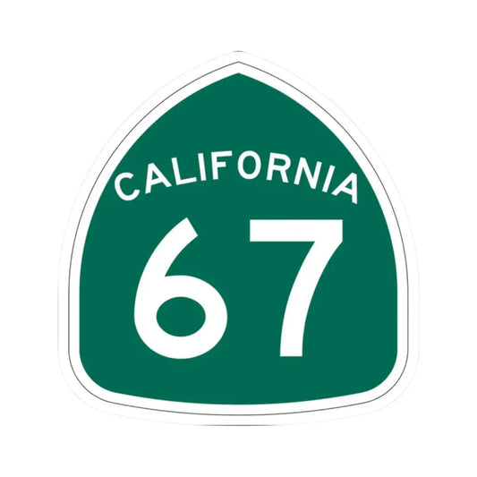 California 67 (California) (Road Sign) STICKER Vinyl Kiss-Cut Decal 2 Inch White - The Sticker Space