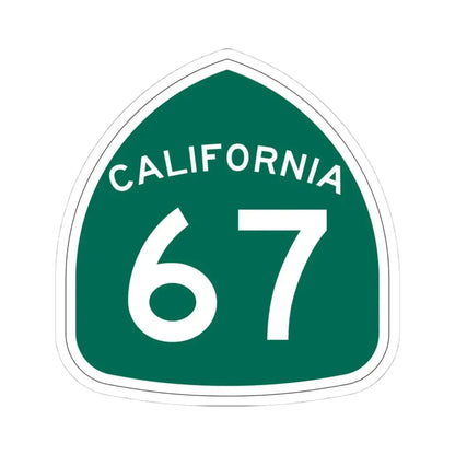 California 67 (California) (Road Sign) STICKER Vinyl Kiss-Cut Decal 4 Inch White - The Sticker Space