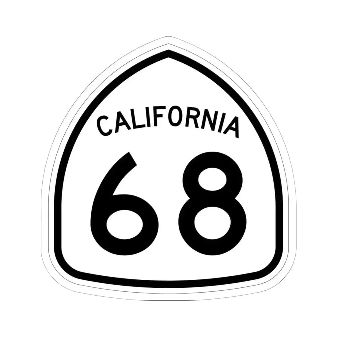 California 68 1957 (California) (Road Sign) STICKER Vinyl Kiss-Cut Decal 6 Inch White - The Sticker Space