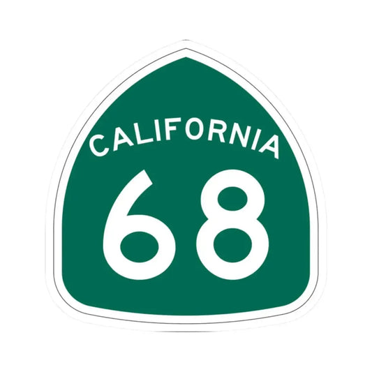 California 68 (California) (Road Sign) STICKER Vinyl Kiss-Cut Decal 2 Inch White - The Sticker Space