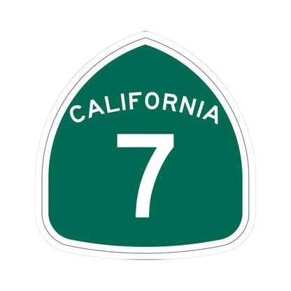 California 7 (California) (Road Sign) STICKER Vinyl Kiss-Cut Decal 3 Inch White - The Sticker Space